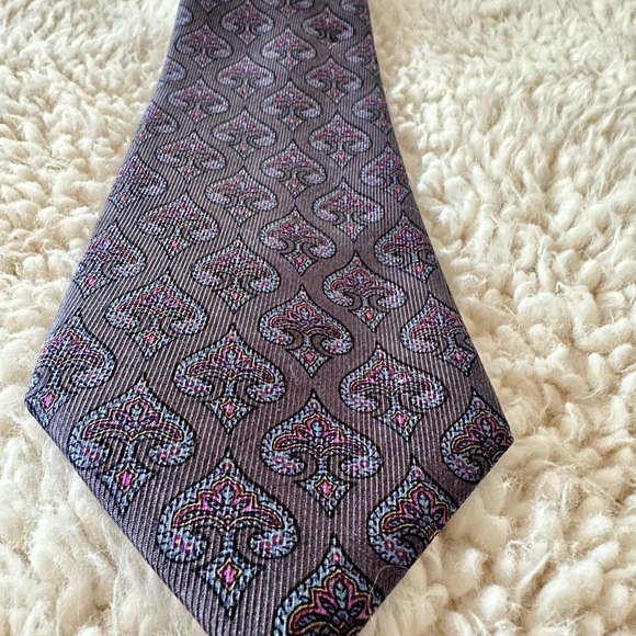 Burberry Tie in Deep Purple and Blue Paisley - Picture 2 of 7